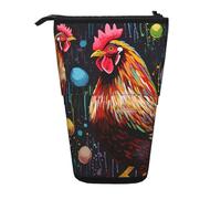 MKNAZ Chicken Print Printed Telescopic Pencil Case Stand Up Pen Bag, Cute Pencil Organizer Portable Pencil Bag Suitable for School Office