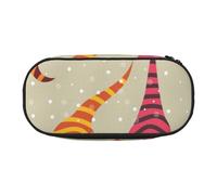 MKNAZ Christmas Gnomes Printed Pencil Case & Makeup Pouch Oxford Fabric Stationery Pouch Unisex Pencil Box for School/Office/Travel