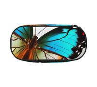 MKNAZ Colorful Beautiful Butterfly Printed Pencil Case & Makeup Pouch Oxford Fabric Stationery Pouch Unisex Pencil Box for School/Office/Travel