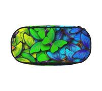 MKNAZ Colorful Butterfly 1 Printed Pencil Case & Makeup Pouch Oxford Fabric Stationery Pouch Unisex Pencil Box for School/Office/Travel
