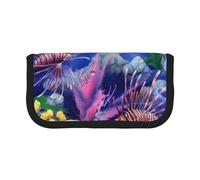 MKNAZ Colorful Tropical Sea Fish Printed Canvas Pencil Case Large Capacity Pen Pouch Stationery Organiser, Makeup Cosmetic Bag for School Office Travel, Student Gifts