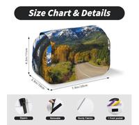 MKNAZ Countryside Road Prints Flip Pencil Case - Double-Layer Large Capacity Pen Organizer with Dual Zippers - for Students, Artists & Travelers