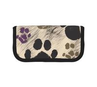 MKNAZ Dog Paws Print 2 Printed Canvas Pencil Case Large Capacity Pen Pouch Stationery Organiser, Makeup Cosmetic Bag for School Office Travel, Student Gifts