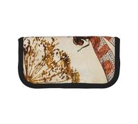 MKNAZ Dragonfly Bee Printed Canvas Pencil Case Large Capacity Pen Pouch Stationery Organiser, Makeup Cosmetic Bag for School Office Travel, Student Gifts