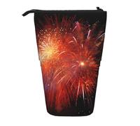 MKNAZ Explosion Firework 3D Printed Telescopic Pencil Case Stand Up Pen Bag, Cute Pencil Organizer Portable Pencil Bag Suitable for School Office