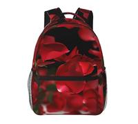 MKNAZ Floating red rose petals Printed Printed School Backpack Bookbag for Girls Boys Travel Laptop Backpack for School Hiking Camping Work