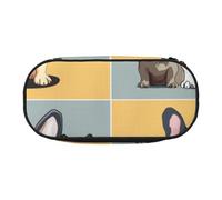 MKNAZ French Bulldog Printed Pencil Case & Makeup Pouch Oxford Fabric Stationery Pouch Unisex Pencil Box for School/Office/Travel