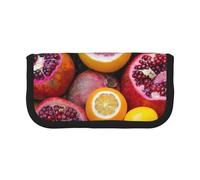 MKNAZ Fruit Picture Printed Canvas Pencil Case Large Capacity Pen Pouch Stationery Organiser, Makeup Cosmetic Bag for School Office Travel, Student Gifts