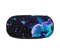 MKNAZ Galaxy Blue Butterfly Printed Pencil Case & Makeup Pouch Oxford Fabric Stationery Pouch Unisex Pencil Box for School/Office/Travel