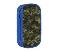 MKNAZ Geen Camouflage Printed Pencil Case Pen Bag Double-Layer Pen Pouch Organizer for Student Artists School Office College, Blue