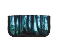 MKNAZ Ghost Hid Behind The Trees Printed Canvas Pencil Case Large Capacity Pen Pouch Stationery Organiser, Makeup Cosmetic Bag for School Office Travel, Student Gifts