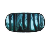 MKNAZ Ghost Hid Behind The Trees Printed Pencil Case & Makeup Pouch Oxford Fabric Stationery Pouch Unisex Pencil Box for School/Office/Travel