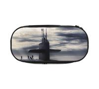 MKNAZ Giant Nuclear Ship Printed Pencil Case & Makeup Pouch Oxford Fabric Stationery Pouch Unisex Pencil Box for School/Office/Travel