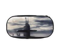 MKNAZ Giant Nuclear Ship Printed Pencil Case & Makeup Pouch Oxford Fabric Stationery Pouch Unisex Pencil Box for School/Office/Travel