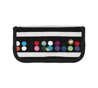 MKNAZ Glitter Rainbow Polka Dot Black White Stripe Printed Canvas Pencil Case Large Capacity Pen Pouch Stationery Organiser, Makeup Cosmetic Bag for School Office Travel, Student Gifts