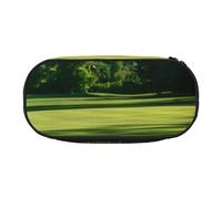MKNAZ Golf Course Lawn Printed Pencil Case & Makeup Pouch Oxford Fabric Stationery Pouch Unisex Pencil Box for School/Office/Travel