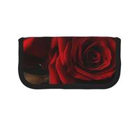MKNAZ Gothic Rose Printed Canvas Pencil Case Large Capacity Pen Pouch Stationery Organiser, Makeup Cosmetic Bag for School Office Travel, Student Gifts