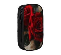 MKNAZ Gothic Rose Printed Pencil Case Pen Bag Double-Layer Pen Pouch Organizer for Student Artists School Office College, Black