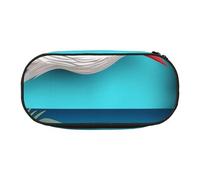 MKNAZ Hawaii Beach Hibiscus Printed Pencil Case & Makeup Pouch Oxford Fabric Stationery Pouch Unisex Pencil Box for School/Office/Travel