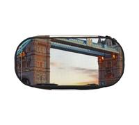 MKNAZ Historic Old Tower Bridge London Printed Pencil Case & Makeup Pouch Oxford Fabric Stationery Pouch Unisex Pencil Box for School/Office/Travel