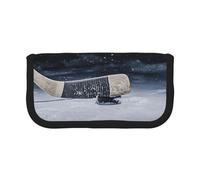 MKNAZ Hockey Stick Printed Canvas Pencil Case Large Capacity Pen Pouch Stationery Organiser, Makeup Cosmetic Bag for School Office Travel, Student Gifts