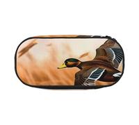 MKNAZ Hunting Flying Wild Duck 4 Printed Pencil Case & Makeup Pouch Oxford Fabric Stationery Pouch Unisex Pencil Box for School/Office/Travel
