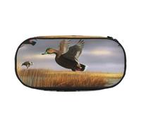 MKNAZ Hunting Flying Wild Ducks 8 Printed Pencil Case & Makeup Pouch Oxford Fabric Stationery Pouch Unisex Pencil Box for School/Office/Travel
