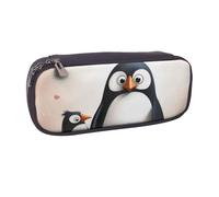 MKNAZ I Love Penguins Printed Pu Leather Pencil Case Box Flip Pen Bag and Makeup Cosmetic Holder for Girls Boys School Students