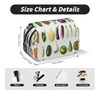 MKNAZ Introduction of Various Vegetables Prints Flip Pencil Case - Double-Layer Large Capacity Pen Organizer with Dual Zippers - for Students, Artists & Travelers