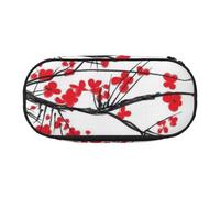 MKNAZ Japanese Cherry Tree Printed Pencil Case & Makeup Pouch Oxford Fabric Stationery Pouch Unisex Pencil Box for School/Office/Travel
