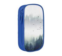 MKNAZ Landscape Mountain Printed Pencil Case Pen Bag Double-Layer Pen Pouch Organizer for Student Artists School Office College, Blue