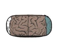 MKNAZ Left and Right Brain Functions Printed Pencil Case & Makeup Pouch Oxford Fabric Stationery Pouch Unisex Pencil Box for School/Office/Travel