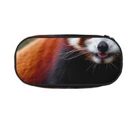 MKNAZ Little Red Panda Printed Pencil Case & Makeup Pouch Oxford Fabric Stationery Pouch Unisex Pencil Box for School/Office/Travel
