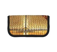 MKNAZ Louvre Museum in Paris Printed Canvas Pencil Case Large Capacity Pen Pouch Stationery Organiser, Makeup Cosmetic Bag for School Office Travel, Student Gifts