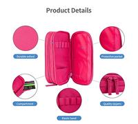 MKNAZ Lovely Rice Ball Printed Pencil Case Pen Bag Double-Layer Pen Pouch Organizer for Student Artists School Office College, Pink