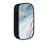 MKNAZ Marble Mural Printed Pencil Case Pen Bag Double-Layer Pen Pouch Organizer for Student Artists School Office College, Black