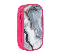 MKNAZ Marble Mural Printed Pencil Case Pen Bag Double-Layer Pen Pouch Organizer for Student Artists School Office College, Pink