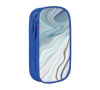 MKNAZ Marble Mural Printed Pencil Case Pen Bag Double-Layer Pen Pouch Organizer for Student Artists School Office College, Blue