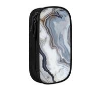MKNAZ Marble Mural Printed Pencil Case Pen Bag Double-Layer Pen Pouch Organizer for Student Artists School Office College, Black
