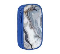 MKNAZ Marble Mural Printed Pencil Case Pen Bag Double-Layer Pen Pouch Organizer for Student Artists School Office College, Blue