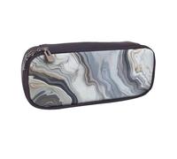 MKNAZ Marble Mural Printed Pu Leather Pencil Case Box Flip Pen Bag and Makeup Cosmetic Holder for Girls Boys School Students