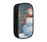 MKNAZ Merry Christmas 1 Printed Pencil Case Pen Bag Double-Layer Pen Pouch Organizer for Student Artists School Office College, Black
