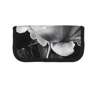 MKNAZ Monochrome Rose Printed Canvas Pencil Case Large Capacity Pen Pouch Stationery Organiser, Makeup Cosmetic Bag for School Office Travel, Student Gifts