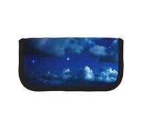 MKNAZ Moonlit Night Printed Canvas Pencil Case Large Capacity Pen Pouch Stationery Organiser, Makeup Cosmetic Bag for School Office Travel, Student Gifts
