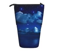 MKNAZ Moonlit Night Printed Telescopic Pencil Case Stand Up Pen Bag, Cute Pencil Organizer Portable Pencil Bag Suitable for School Office