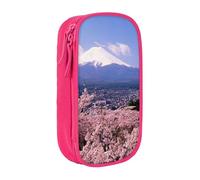 MKNAZ Mount Fuji Japan Printed Pencil Case Pen Bag Double-Layer Pen Pouch Organizer for Student Artists School Office College, Pink