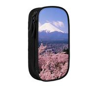 MKNAZ Mount Fuji Japan Printed Pencil Case Pen Bag Double-Layer Pen Pouch Organizer for Student Artists School Office College, Black