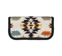 MKNAZ Native American Printed Canvas Pencil Case Large Capacity Pen Pouch Stationery Organiser, Makeup Cosmetic Bag for School Office Travel, Student Gifts