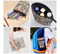 MKNAZ Oodles of Poodles Printed Telescopic Pencil Case Stand Up Pen Bag, Cute Pencil Organizer Portable Pencil Bag Suitable for School Office