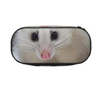 MKNAZ Opossum in Snow Printed Pencil Case & Makeup Pouch Oxford Fabric Stationery Pouch Unisex Pencil Box for School/Office/Travel